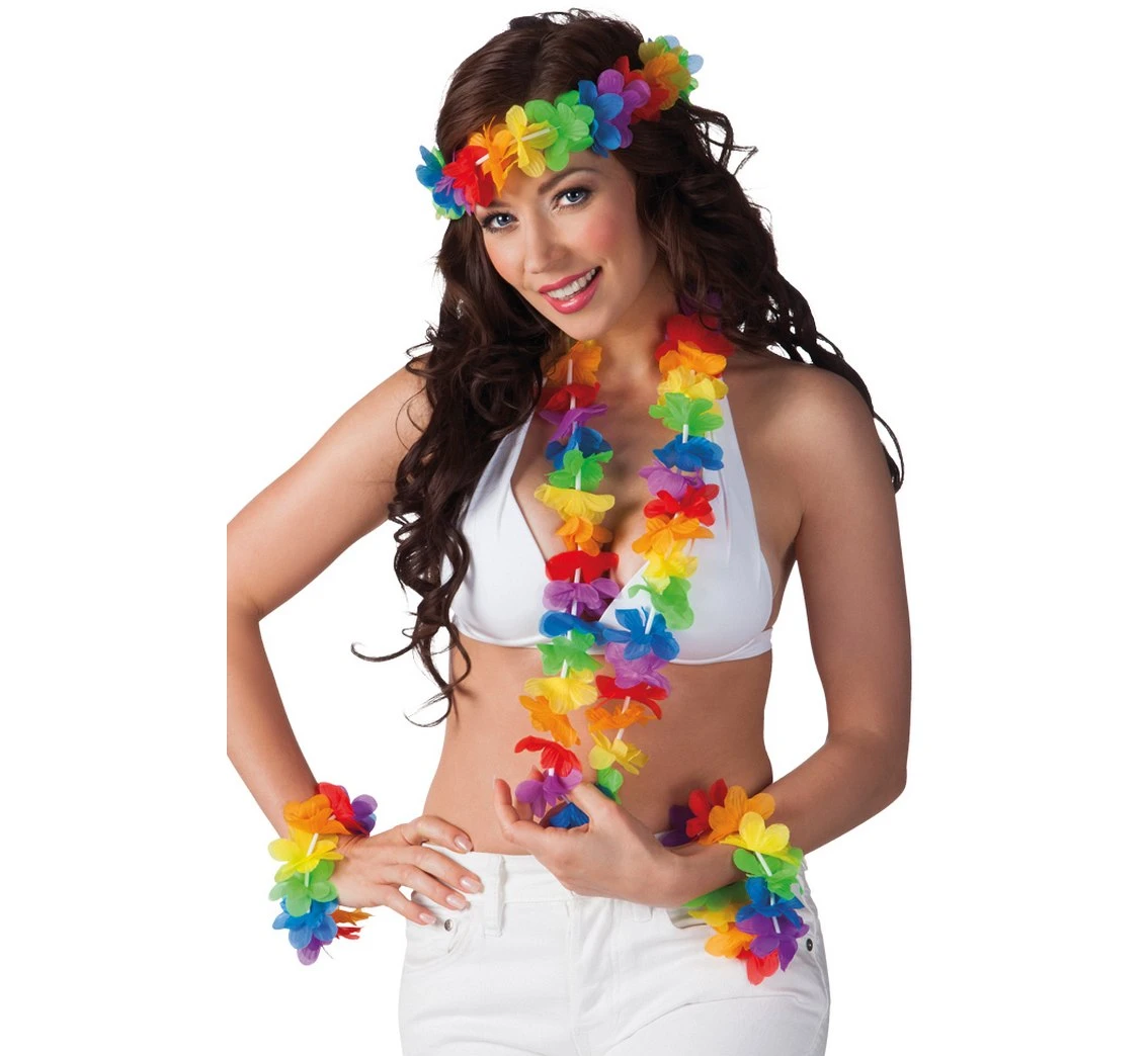 Hawaiian set (necklace, head wreath, headband)