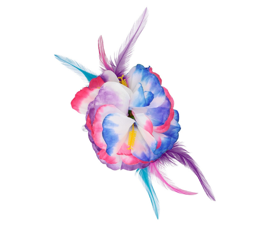 Hawaiian hair pin colorful flowers, 1 pc