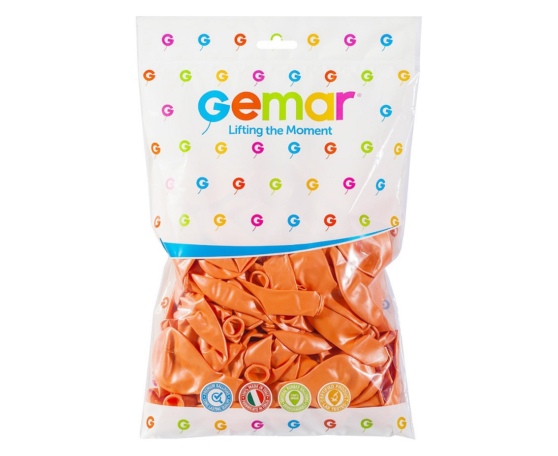 Balony Gemar 10", metalik łososiowe, 100szt. KK