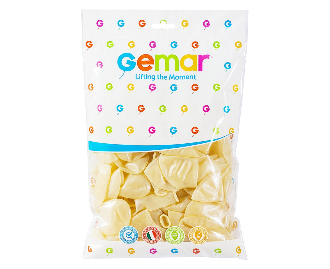 Balloons Gemar 12", pastel transparent, 100pcs