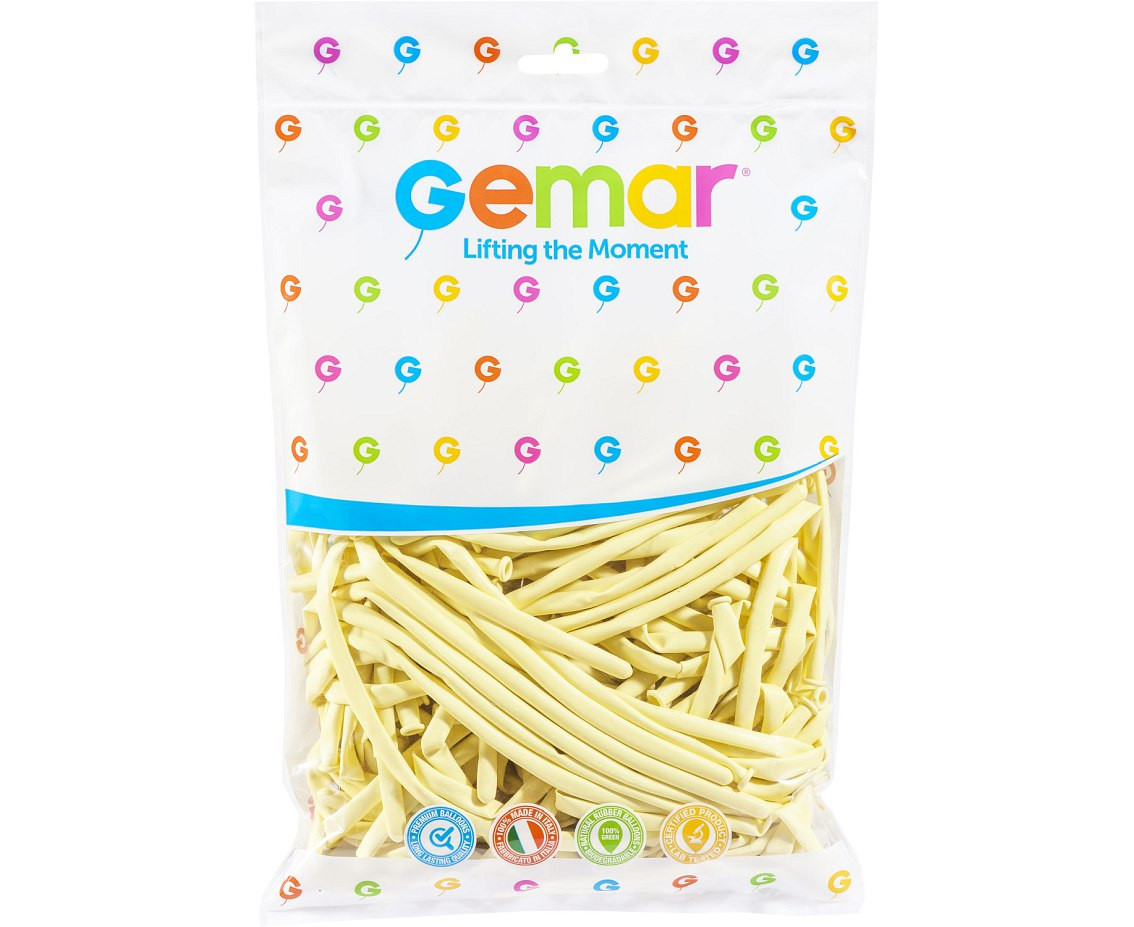 Balloons Gemar, modelling balloon, ivory macaron, 100pcs