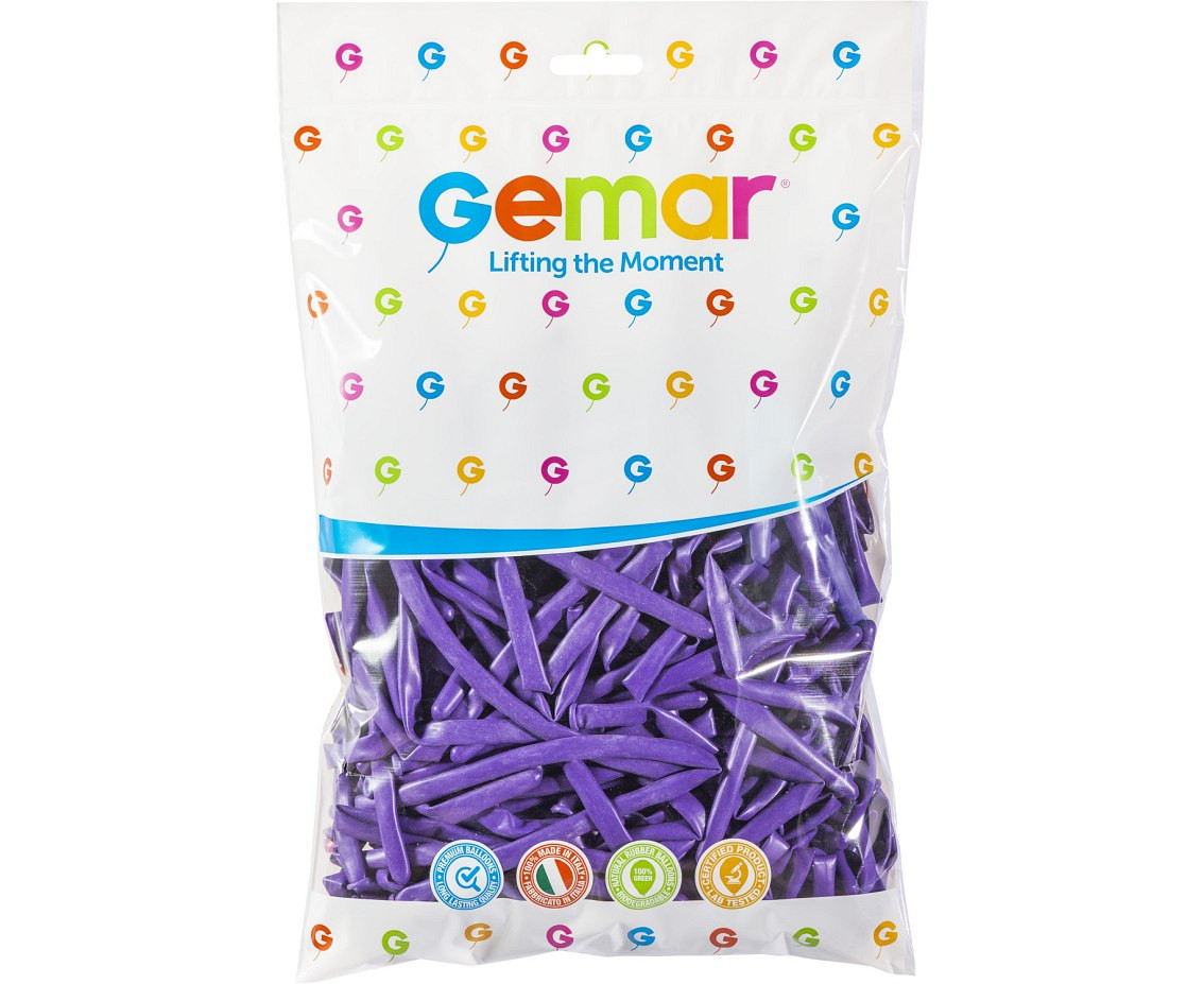 Balloons Gemar, modelling balloon, purple, 100pcs