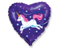 Foil balloon 18" FX - Flying unicorn,  unpacked (flat) EOL