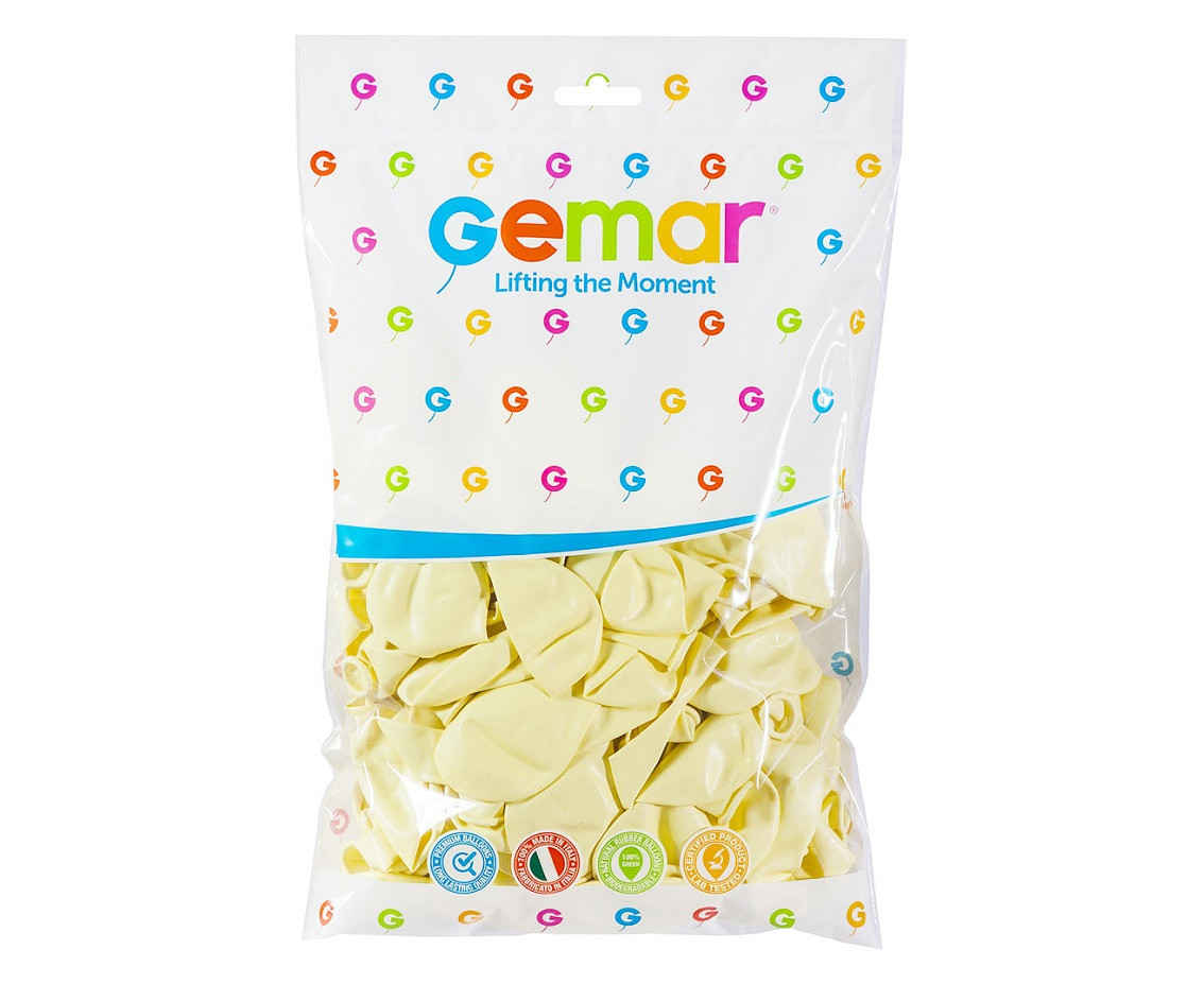 Balony Gemar 10", pastel kość słoniowa macaron, 100szt.