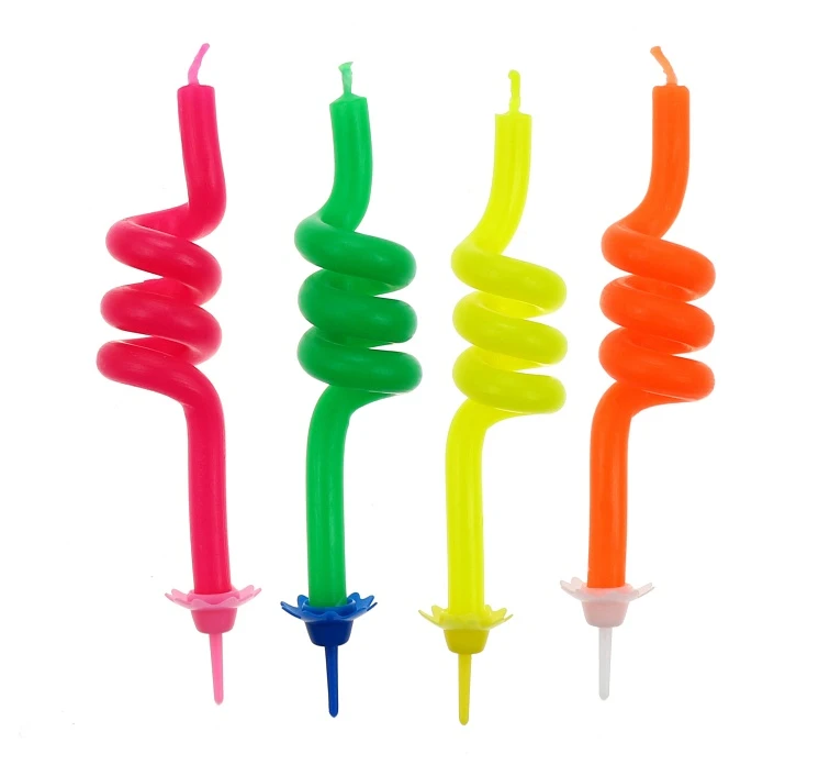Birthday candles, spiral shape, 4/4 EOL