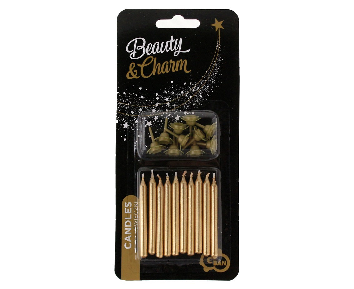 Birthday Candles, gold, 5 cm, 10/10