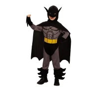 Black Warrior role-play set (overalls, cape with hood, mask, belt), size 130/140