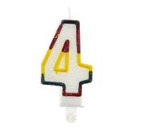 Świeczka cyferka z brokatem "4" KK