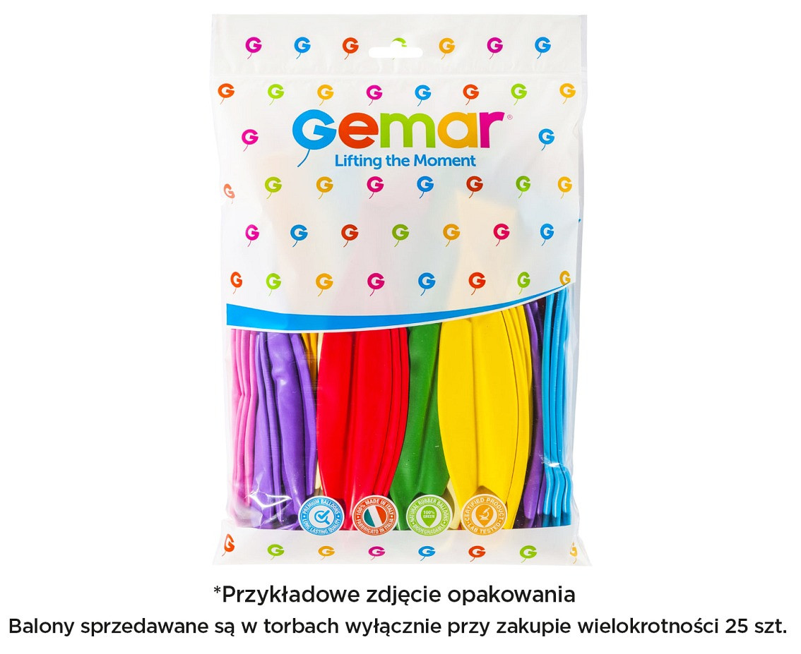 Balony Gemar, kula metalik 0.65m czerwona, 1szt.