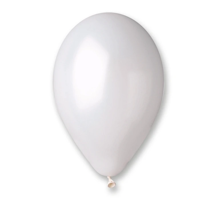 Balony Gemar 10", metalik perłowobiałe, 100szt.
