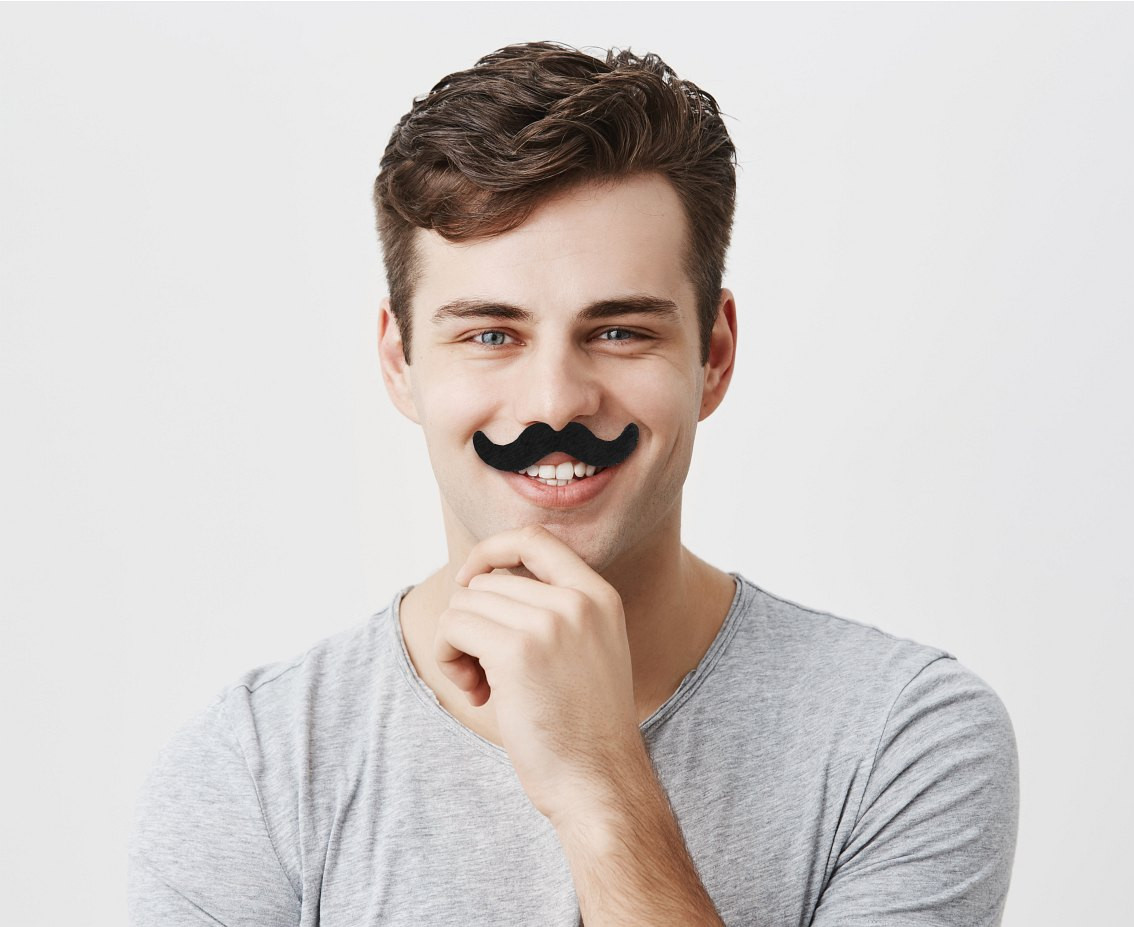 Moustache set, 6 pieces
