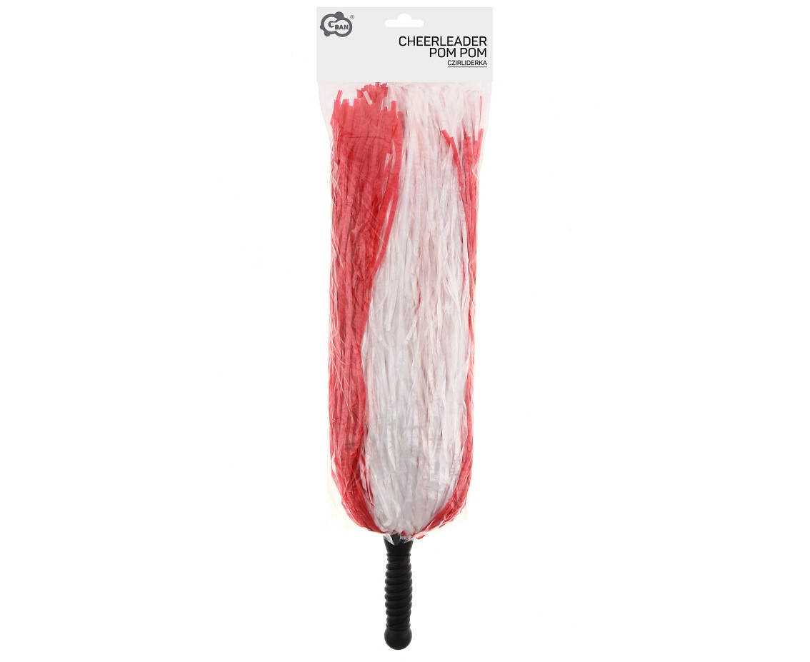 Super Cheerleader Pom Pom, white-red EOL