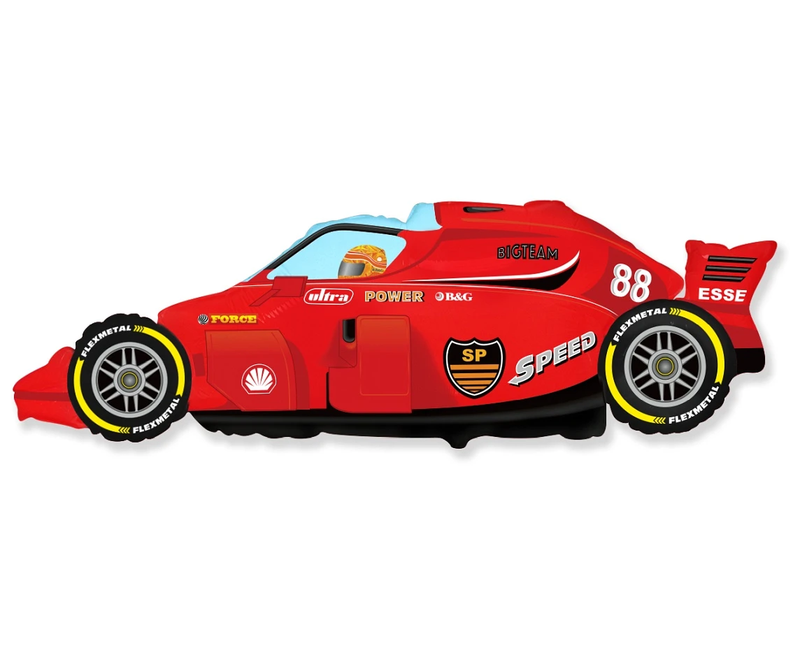 Foil balloon 24" FX - Formula 1 (red),  unpacked (flat)