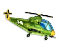 Foil balloon 24" FX - Helicopter (green),  unpacked (flat)