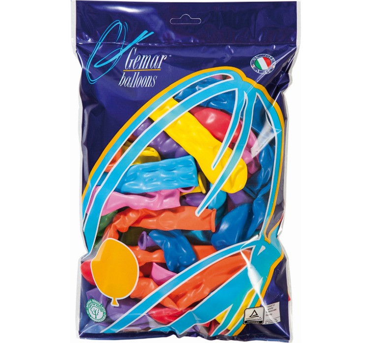 Balony Gemar, pastel dżdżownica z nadrukiem, 50szt. KK