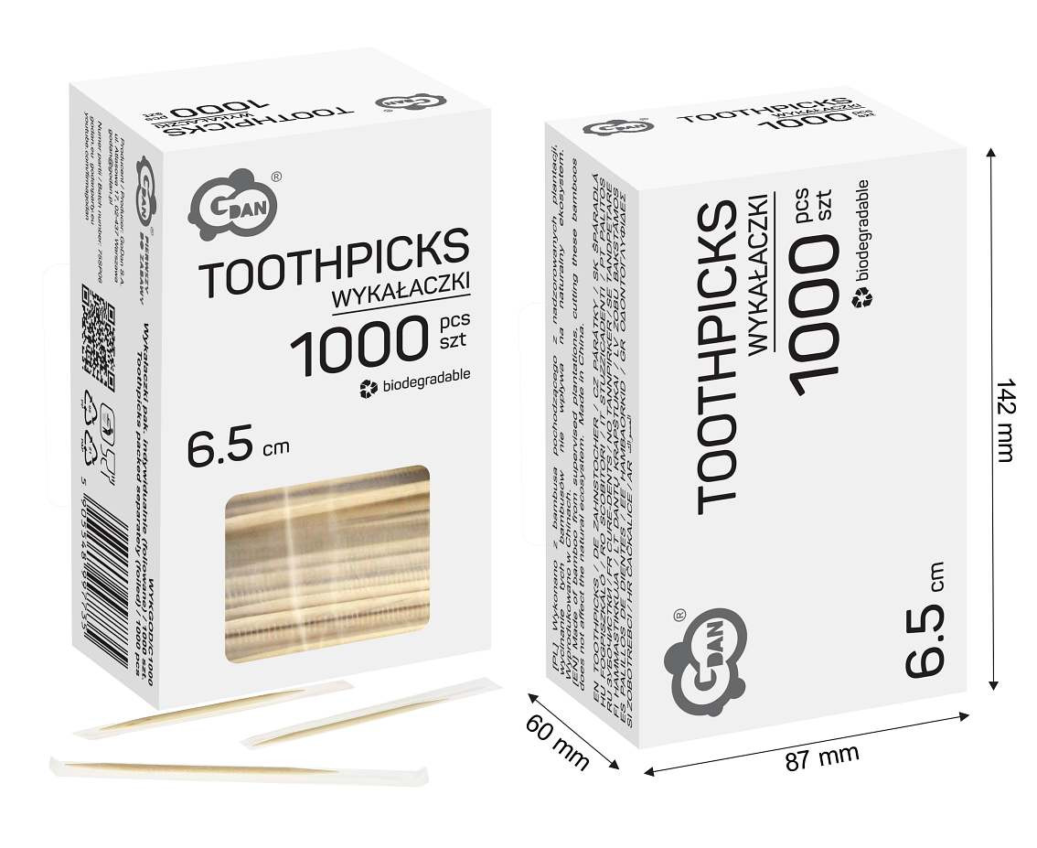 Toothpicks packed separately (foiled) / 1000 pcs.