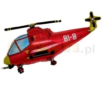 Foil balloon 14" FX - Helicopter (red),  unpacked (flat)