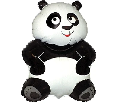 Foil balloon 14" FX - Panda bear,  unpacked (flat)