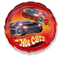 Foil balloon 18" FX - Hot Cars (round),  unpacked (flat)