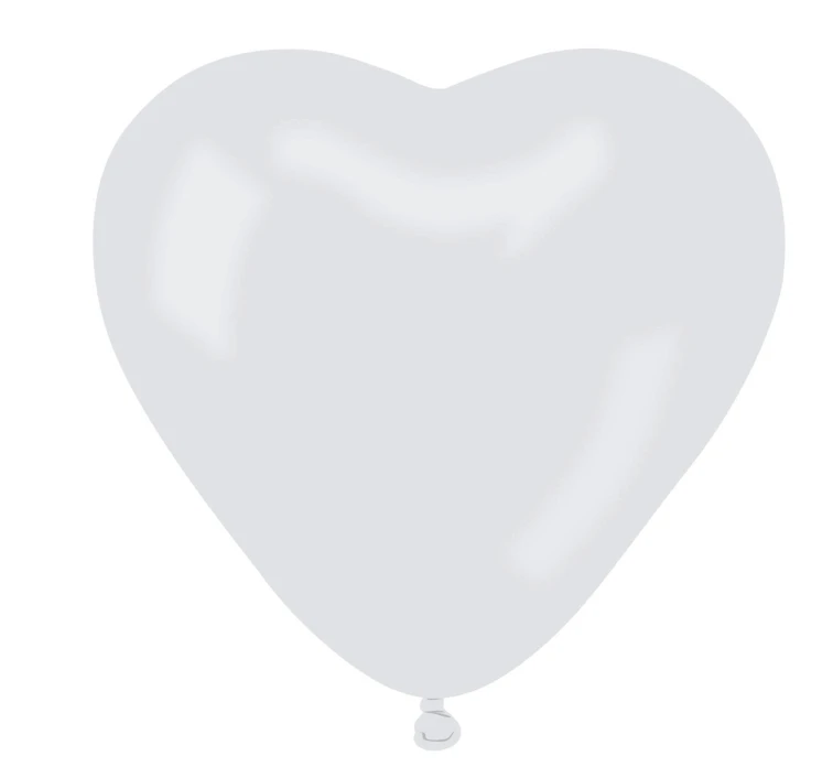 Balony Gemar 10", CR pastel serca białe, 50szt.