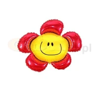 Foil balloon 14" FX - Flower (red),  unpacked (flat)