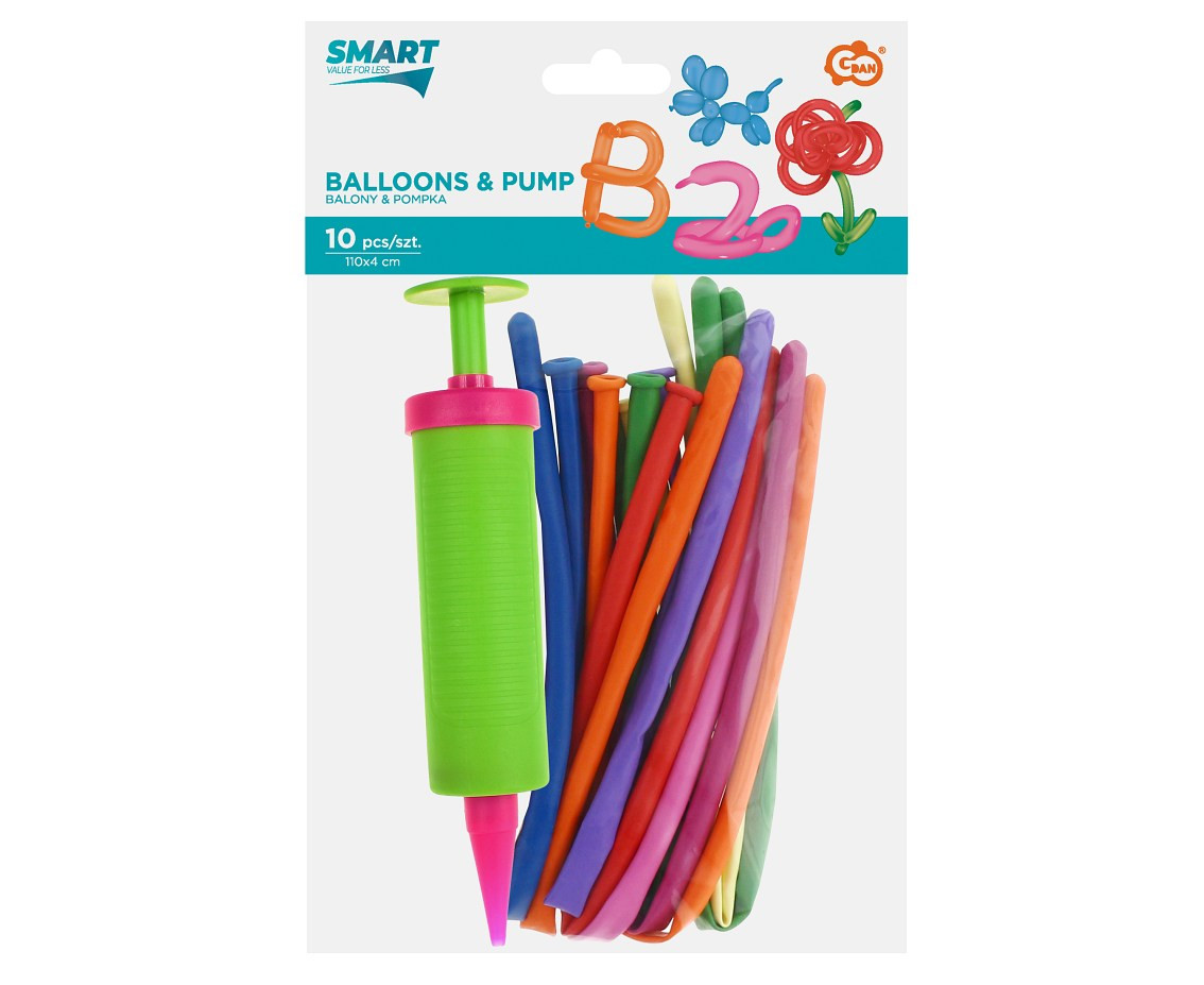 Balloons Godan 10", set "model 10 (with pump), 10pcs