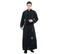 Zestaw dla dorosłych Ksiądz (sutanna, pas), rozm. 52