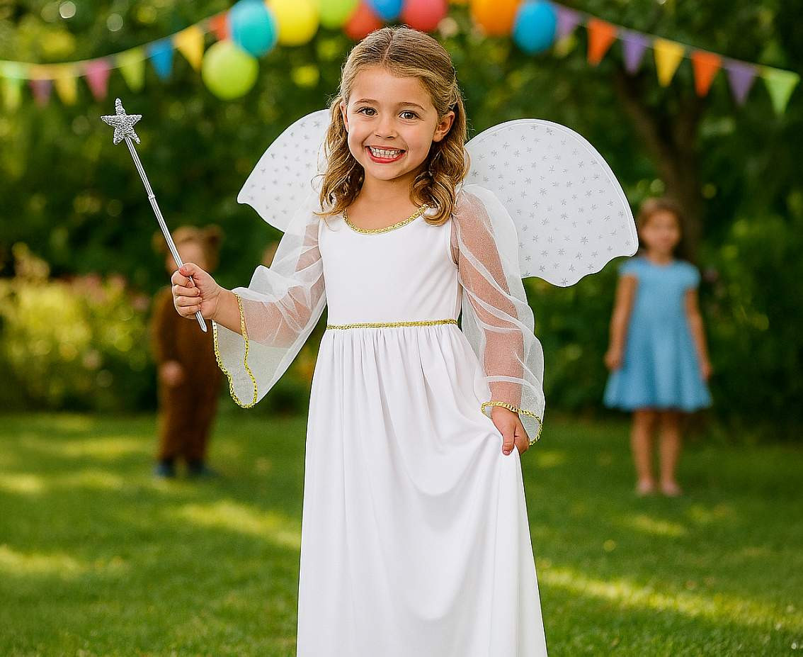 Angel role-play set for kids (dress, wings), size 120/130cm