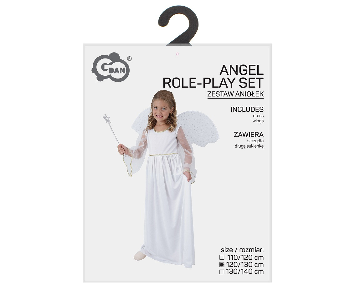 Angel role-play set for kids (dress, wings), size 120/130cm