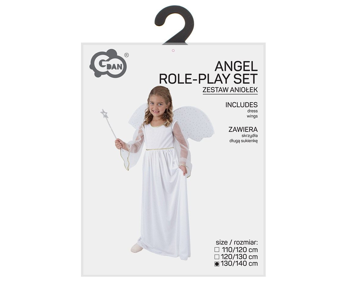 Angel role-play set for kids (dress, wings), size 130/140 cm