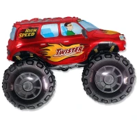 Foil balloon 24" FX - TWISTER car (red),  unpacked (flat)