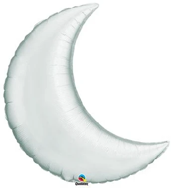 Foil balloon 35" QL SHP Moonlight twirl, silver EOL