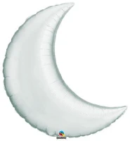 Foil balloon 35" QL SHP Moonlight twirl, silver EOL