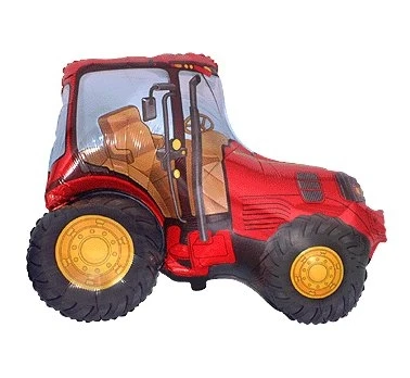 Foil balloon 14" FX - Tractor (red),  unpacked (flat)