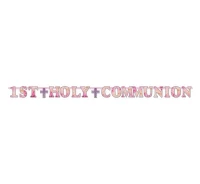 Communion Garland "1ST HOLY COMMUNION" , pink, 2.74 m / 1 pc EOL