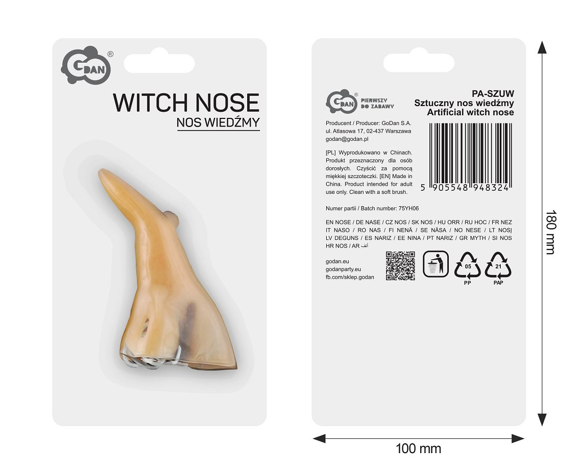 Artificial witch nose