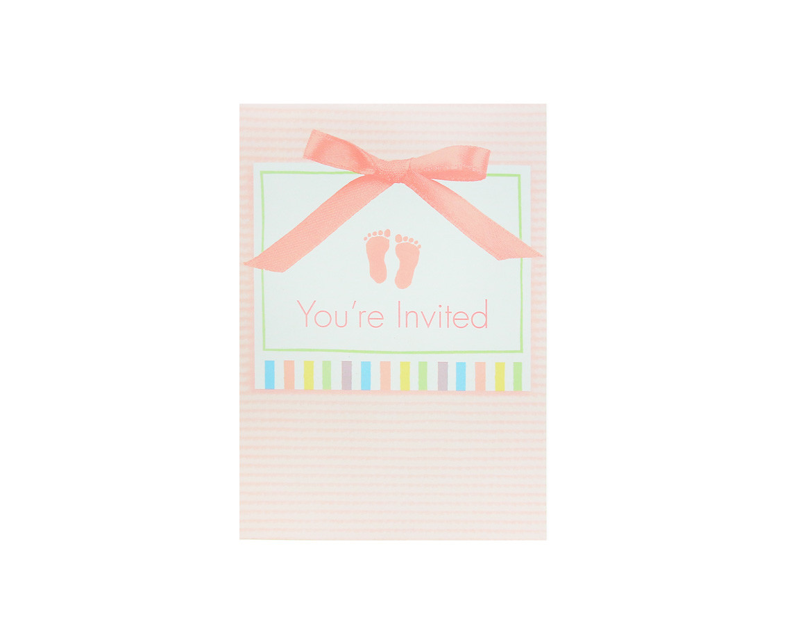Invitations "Children Party", pink, 8 items EOL