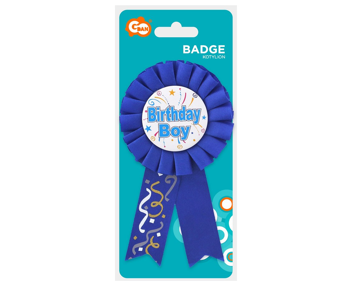 Birthday Boy badge, blue