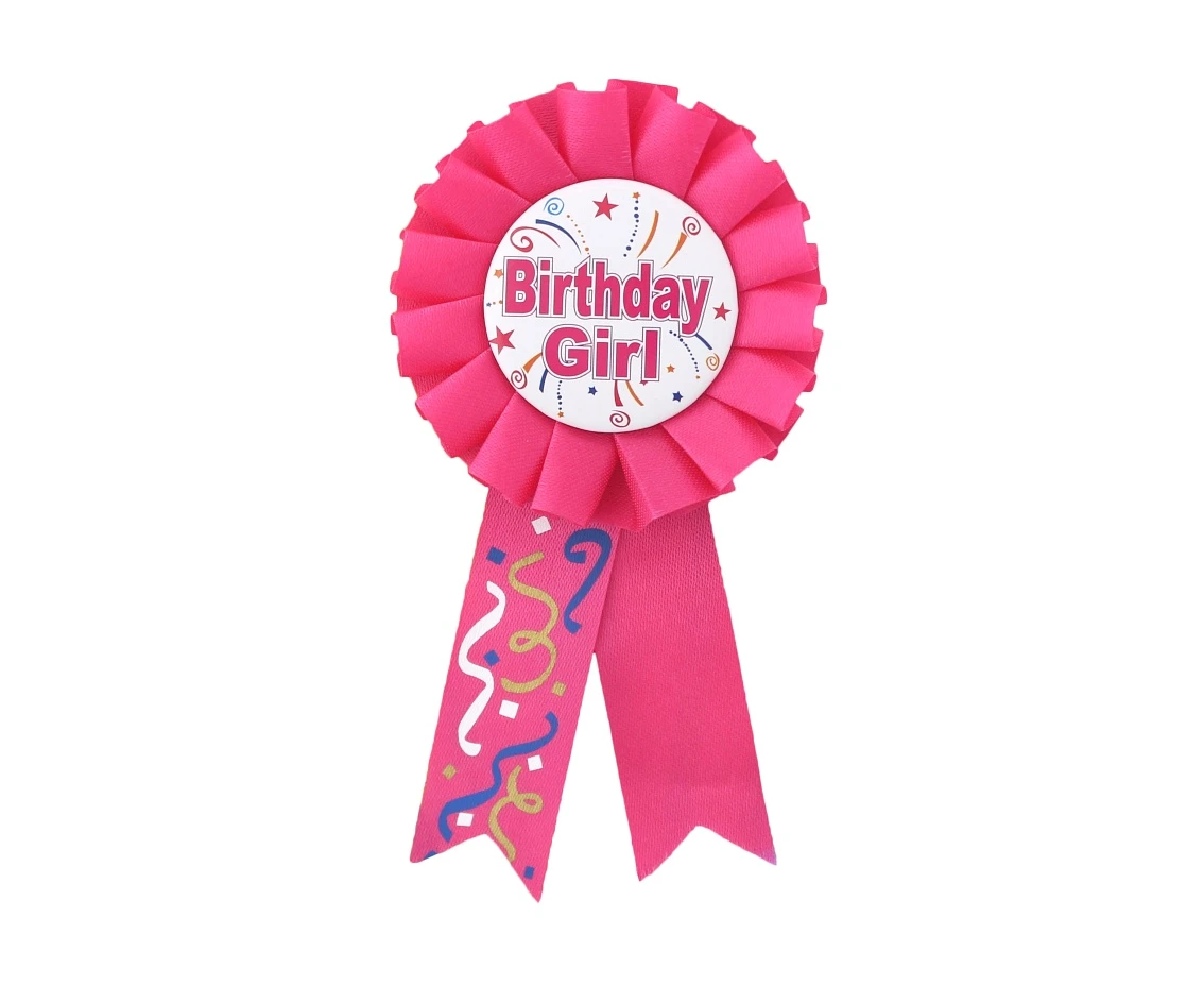 Birthday Girl badge, pink