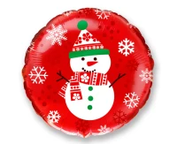 Foil balloon 18" FX - Snowman (round),  unpacked (flat)