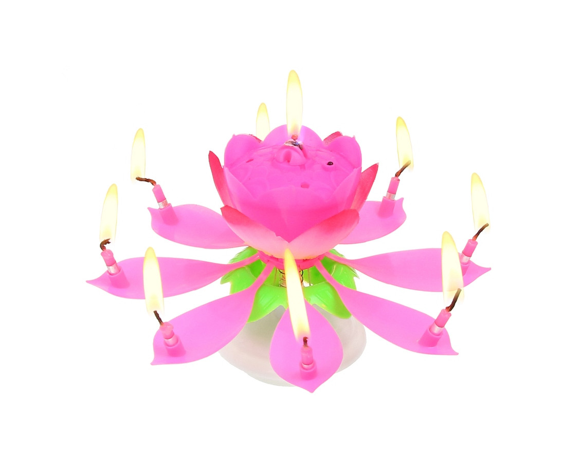 Music candle, pink, blister