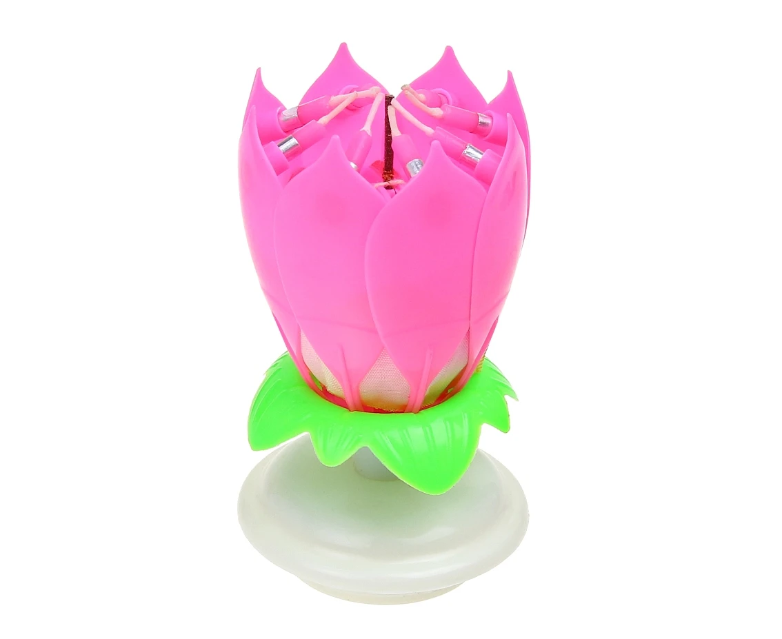 Music candle, pink, blister
