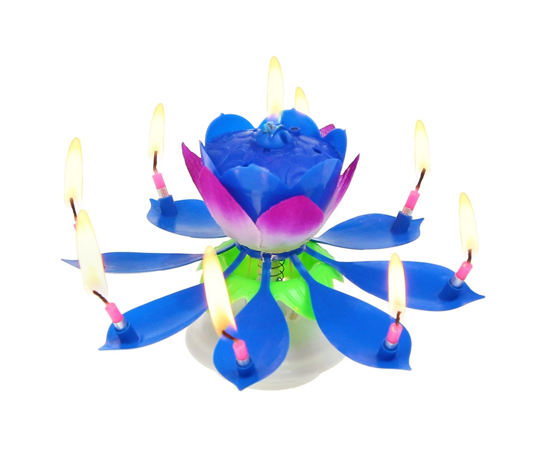 Music candle, blue, blister