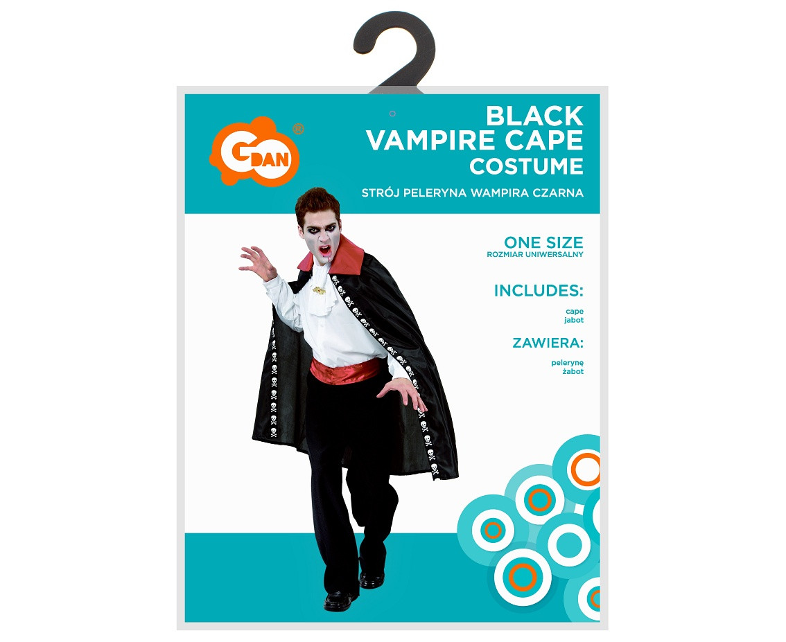 Vampire role-play set for adult (cape, jabot), one size