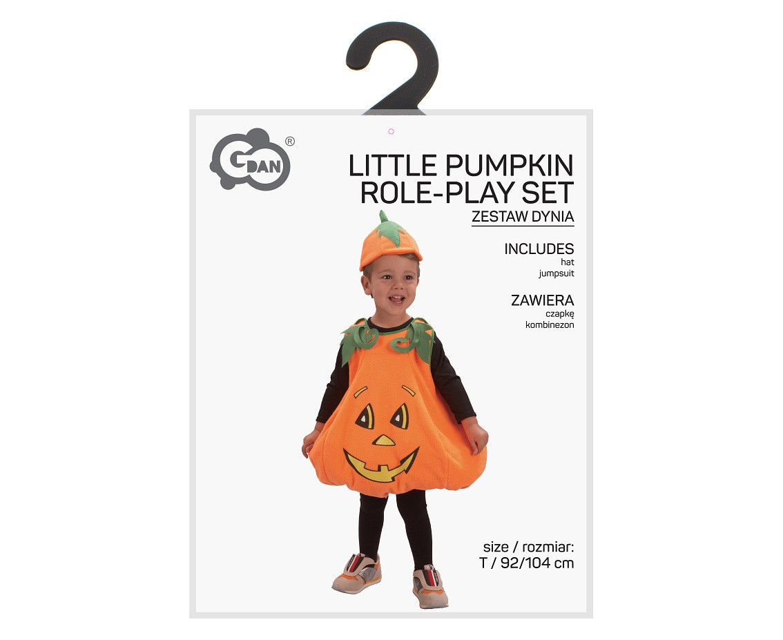 Little Pumpkin role-play set for kids (jumpsuit, hat), size 92/104 cm