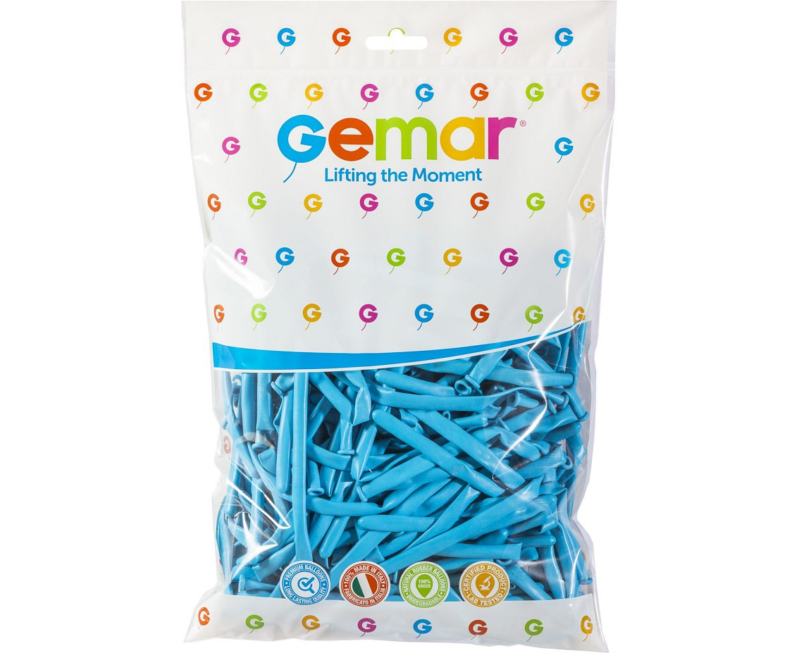 Balloons Gemar, modelling balloon, light blue, 100pcs