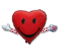 Foil balloon 24" FX - LOVE & HUG,  unpacked (flat)