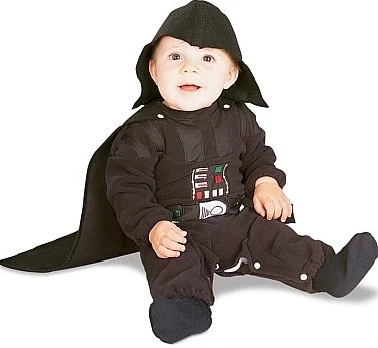 Strój DARTH VADER (kaptur z peleryną, kombinezon) 6-12 m-cy KK