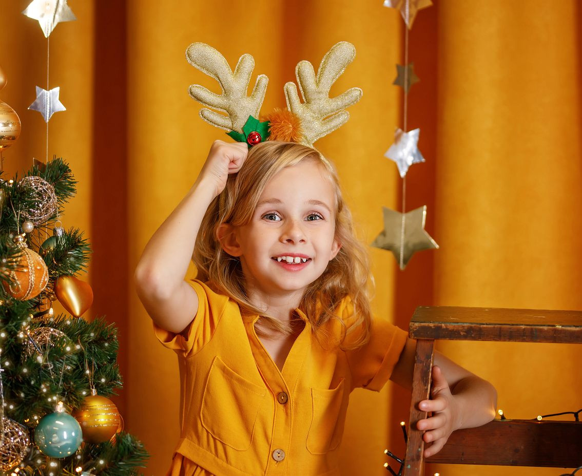 Antler headband, gold