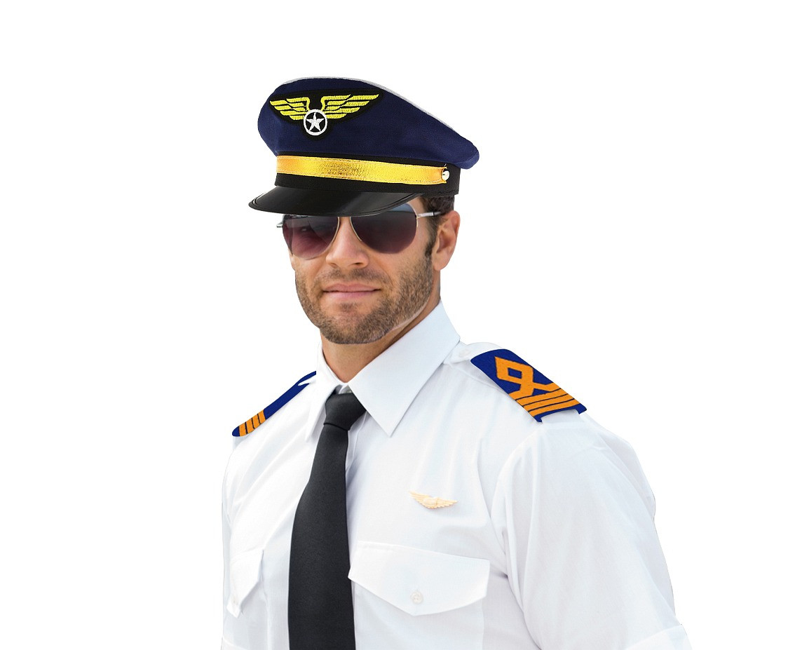 Pilot hat with epaulettes, size L